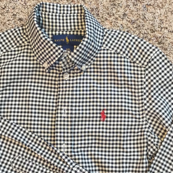 ralph lauren black and white check shirt